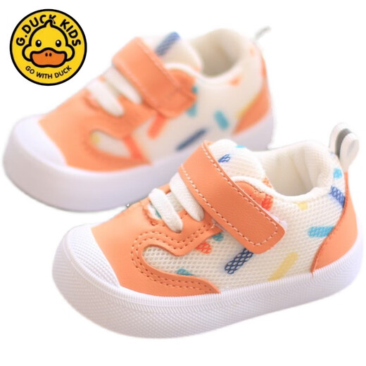 G. DUCKKIDS baby toddler shoes mesh shoes spring and summer soft sole functional shoes universal children's shoes 1-3 years old casual shoes B838 orange 22 inner length 15 cm
