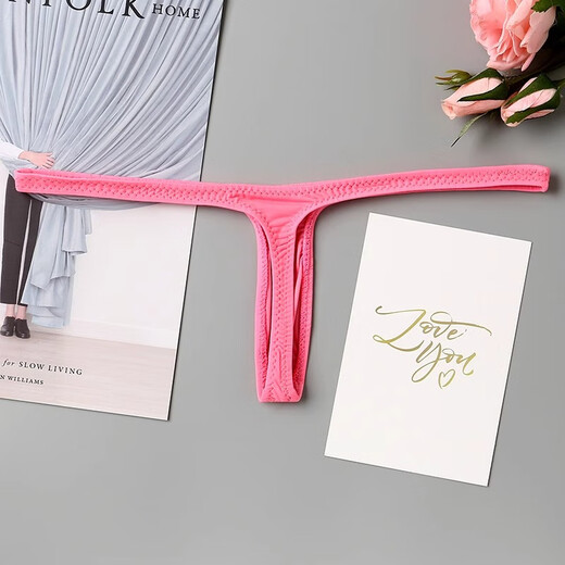 
Sexy deep v thong women's vaginal plump one thread thin strap bikini hot invisible pure and sexy underwear European and American T-t-trousers pink 1 L size (106-138Jin [Jin equals 0.5 kg])