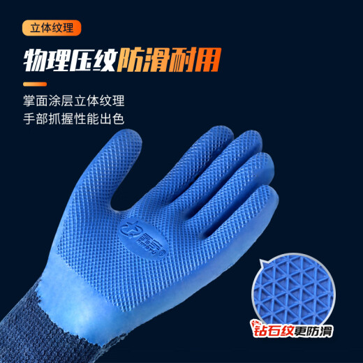 Xingyu Anti-Freeze-Handschuhe Winter Arbeitschutzschutzkosten-resistentes Anti-Rutsch-Terry-gebürstete verdickte warme und niedrige Temperature Industriekonstruktion Arbeiten Arbeit Holzbearbeitung Kühlung Aufbewahrung Schutzhandschuhe 5 Paare Navy Blue A699 [verbessertes Modell dicker und weastischer] l