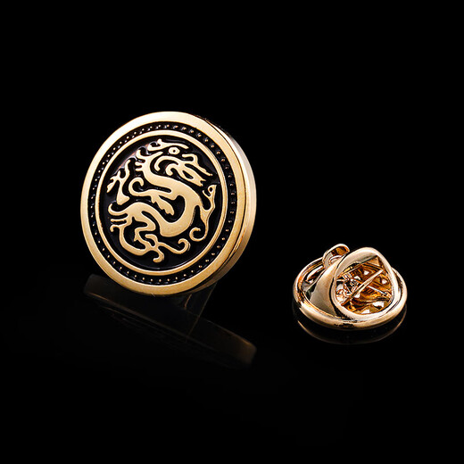 Lieshang Brooch Men's Lapel Pin Suit Coat Corsage Suit Jacket Brooch Women's Accessories Trendy British Suit Pineapple Embossed Ink Blue Brooch