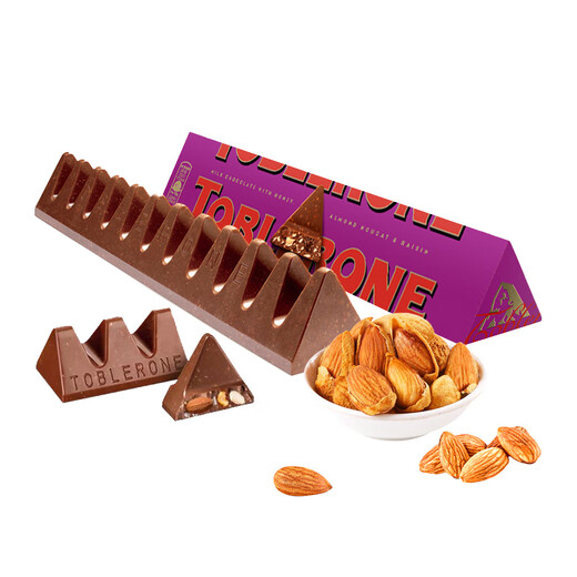 Toblerone milk chocolate with raisins and honey almonds 100g casual snack candy as a gift for boyfriend and girlfriend