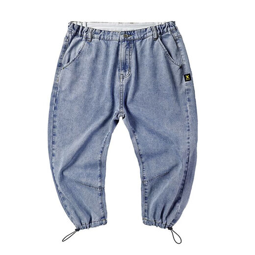Los jeans masculinos de gran tamaño usados por el hombre gordo Ruibanglai Fatty Men's Jeans para los jeans extra grandes de otoño para hombres con corbatas grises y sueltas de 9902 corbatas 28 adecuadas para 90-100 Jin [Jin equivale a 0.5 kg]