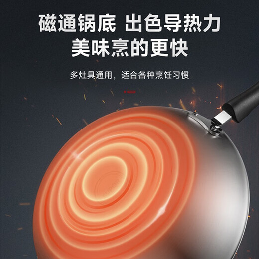 SUPOR pot set non-stick honeycomb crystal stainless steel three-piece set home kitchen wok frying pan soup pot healthy TP2212E