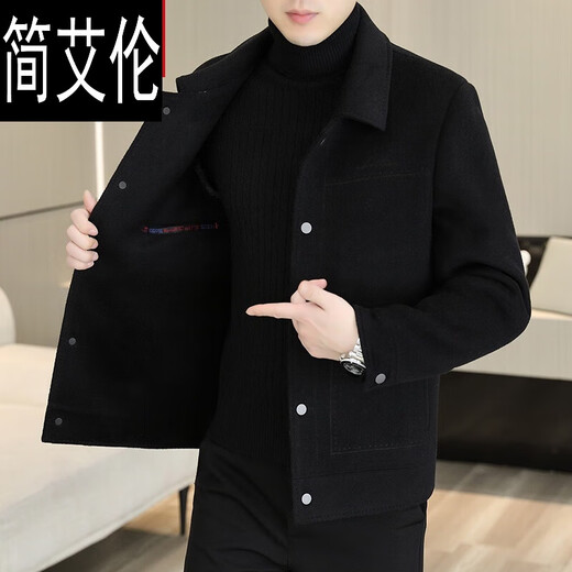 
Jane Allen's new autumn and winter lapel tweed jacket men's jacket trendy casual solid color wool coat men's short khaki 2308 XL (130-150Jin[Jin equals 0.5 kg])