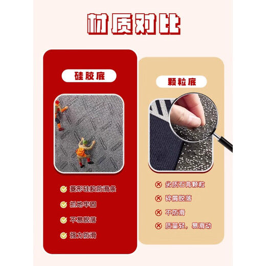 红色入户门地垫进门大门口门垫家用入户防滑脚垫可裁剪地毯门外礼 硅胶底水晶绒YY1047 1件数 140160CM