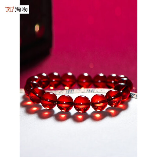 Taoki Wenwan Natural 7A+ Collection Grade Burmese Water Purifying Blood Amber Bracelet for Women, Amber Bracelet for Men, 7A+ About 10mm Natural Crystal/Semi-Precious Stone