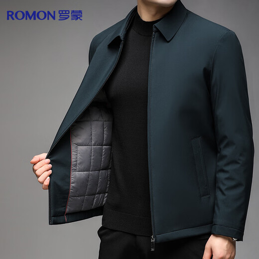 Luo Meng cotton coat men's autumn and winter cotton coat lapel thickened and warm young and middle-aged dad's cold-proof jacket cotton-padded jacket