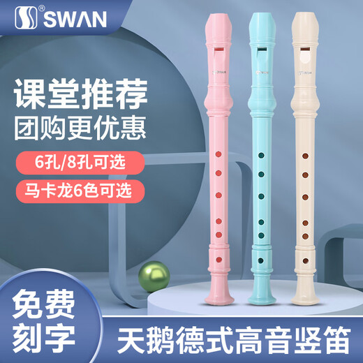 Shanbei Recorder Alemán Treble 6 hoyos 8 hoyos Instrumentos musicales de flauta de seis hoyos de seis hoyos Instrumentos musicales para estudiantes de escuela primaria