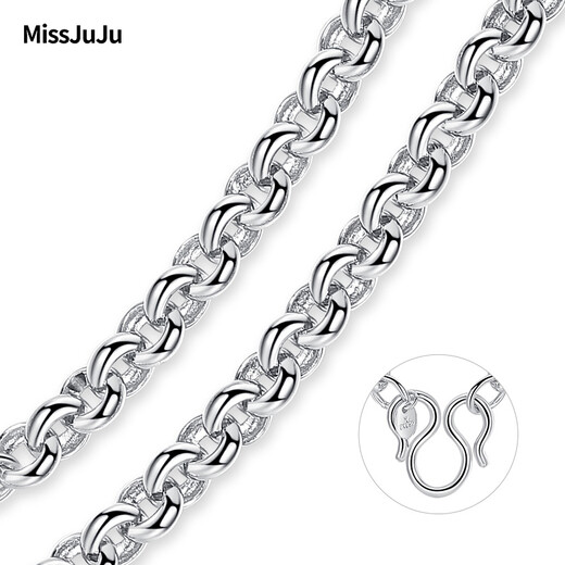 Miss JuJuPT950 platinum necklace men's platinum O-shaped chain simple and elegant round bead chain versatile pull-over pearl chain plain chain deposit customization Specifications contact online customer service