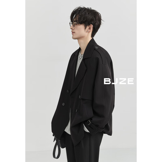 Piaget Zall Heating & Anti-wrinkle Short Windbreaker for Men 2025 Autumn New British Style Commuting Casual Jacket for Men Moonlight Black Newly Upgraded Fabric - Heating/Anti-Wrinkle L