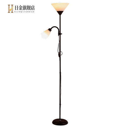 北欧客厅卧室简约网红LED现代装饰书房多功能子母立式灯钜 5021白色款15W+9W 暖光