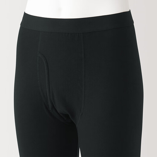 MUJI Men's Cotton Winter Long Tights Men's Autumn Pants Warm Line Pants Men's FA1ADC4A Black L (175/88A)