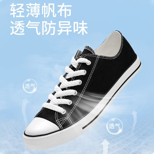 Huili Herrenschuhe für Frühlings- und Sommer atmungsaktiv und komfortable klassische Leinwandschuhe für Männer und Frauenbrettschuhe für Studenten lässige Sportschuhe für Paare 391 Black 42