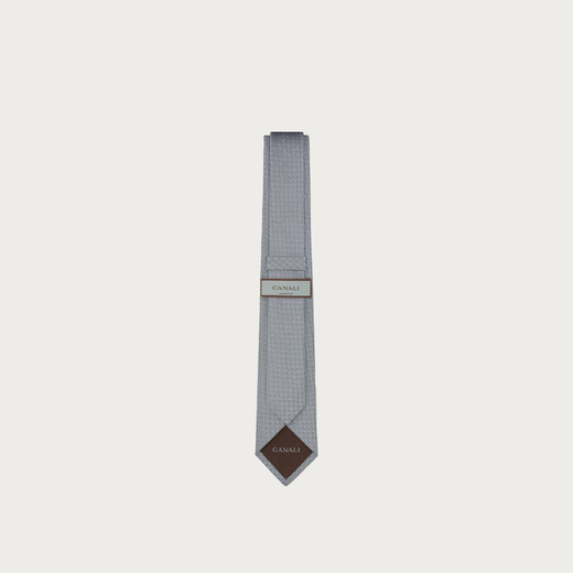 CANALI Connery [25 Spring and Summer Online Exclusive] Grey Mulberry Silk Line Jacquard Men's Tie Grey
