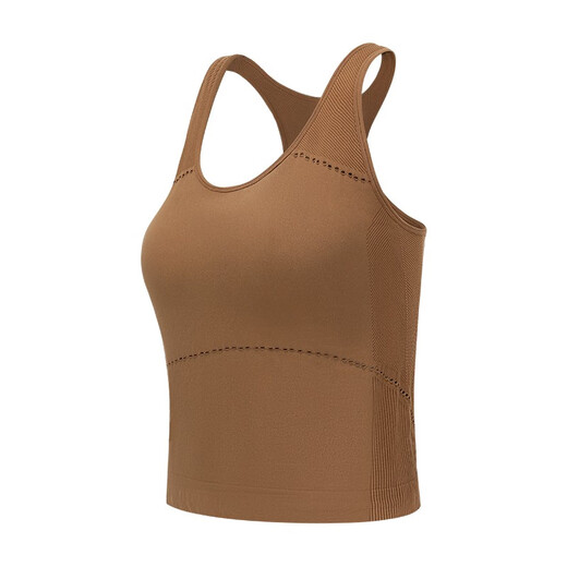 Particle Mania | Seamless sports bra, mid-strong one-piece woven outer casual yoga fitness vest 06889 PSF206886-831-rubber brown L