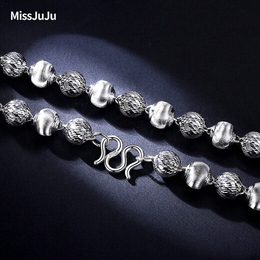 Miss JuJu Men's Domineering Platinum Necklace Looks Bigger pt950 Platinum Cat's Eye Pattern Ball Chain Men's Thick Chain Chain All Specifications are based on the actual weight and the amount will be refunded or supplemented.