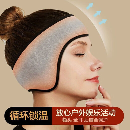 
Runhuanian winter warm earmuffs, forehead protection, windproof hood, ear protection, sports headband, earbags, velvet, practical for cold protection, black