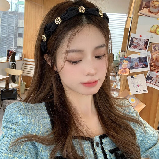 Idelson retro gold-plated camellia headband lady style fashionable sweet girl simple headband hair accessories camellia headband F0980