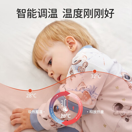 OUYUN baby sleeping bag spring, autumn and winter constant temperature baby split-leg sleeping bag children's anti-kicking quilt Star Travel Spring and Autumn 20-25 80cm Recommended height 55-80 cm