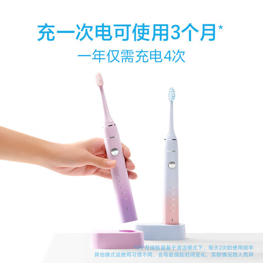 FLYCO Adult Electric Toothbrush Symphony Series Couple Model Intelligent Sonic Vibration Deep Cleaning Gum Protection Soft Brush Brush for Boy and Girl Birthday Chinese Valentine's Day Gift FT7105 FT7105 Deep Sea Blue Belt 4 Brush Heads