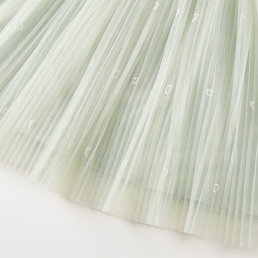 DAVE&BELLA children's skirts, girls' dresses, spring and autumn new mesh skirts, medium and large children's princess skirts, fashionable children's skirts, large children's clothing, green 120 cm (recommended height 110-120cm)