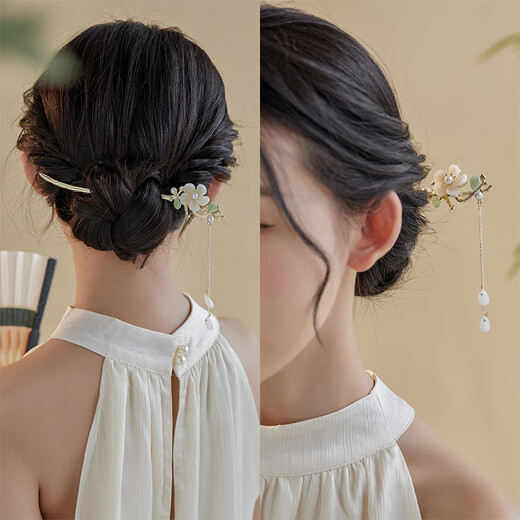 Nianfu ancient style hairpin cheongsam hairpin step shake new Chinese style Chinese style hairpin hairpin Mid-Autumn Festival gift for girls flower hairpin gift box