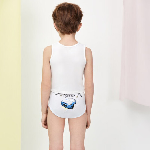 Admiration children's underwear boys' mid-waist briefs 2-pack boys' modal briefs double bag blue bottom car print AK2225741160