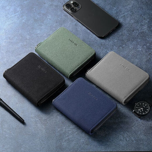 QUEEN TRIP card bag men's card slots large capacity document anti-theft driver's license bank card degaussing multi-functional wallet in one sapphire accordion bag 24 card slots anti-degaussing