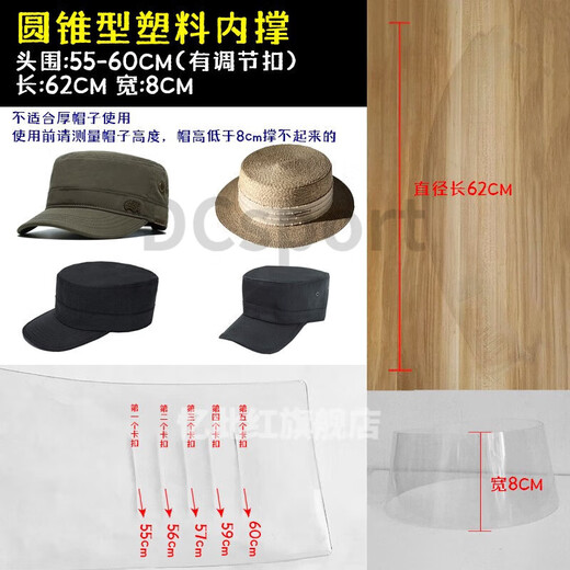 Ayubu puede usar sombrero para el sombrero soporte para la almohadilla de soporte interno de la almohadilla interna de la almohadilla del sombrero fijo del sombrero plástico del sombrero plano del sombrero del sombrero del sombrero del sombrero de la copa fijo 5 cabezas de la circunferencia de 57 cm de tamaño único