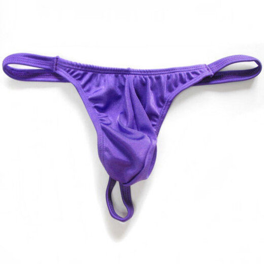Men's super sexy small underwear with exposed buttocks, men's thong thin elastic tight low-waisted thin strap T-pants U convex bag sexy underwear alternative sexy SM rose red L