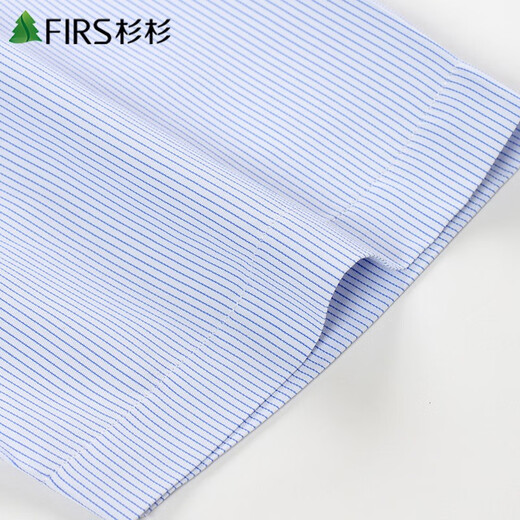 Shanshan Short à manches à manches courtes Men de papa mince de l'âge moyen Business Plaid Stripes décontractées et faciles à maintenir la chemise blanche et blanc rayures 42
