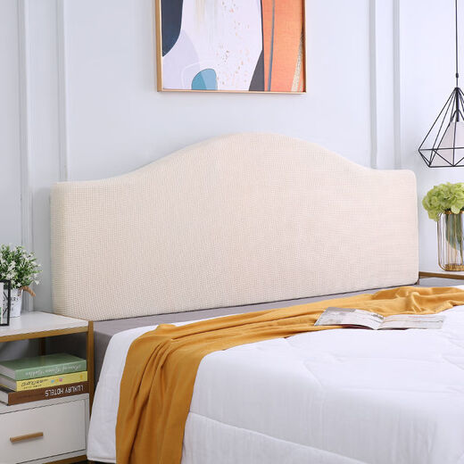 Fengwo bedside cover semi-curved special-shaped bag thickened universal simple wooden backrest concave and convex 22 cat scratches light gray thickened polar fleece square / round / 1.8 meters suitable for 1.7-1.9 meters bedside