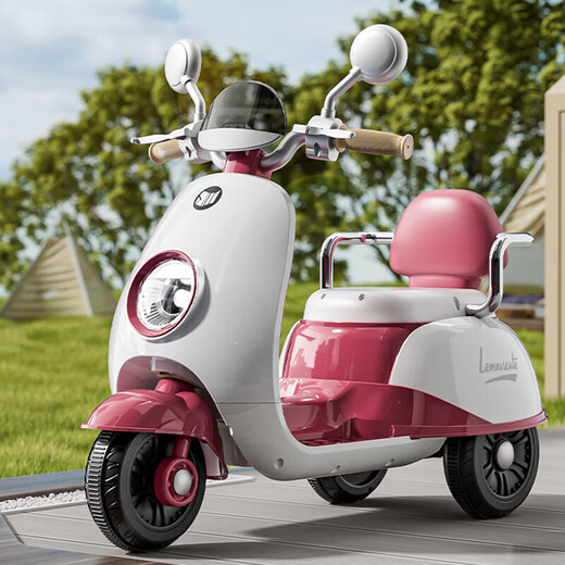 易迈尔儿童电动三轮摩托车男女宝宝遥控玩具车可坐人1-6岁小孩充电瓶车 玛咖粉【双驱+大电瓶+遥控】 早教音乐 手机蓝牙