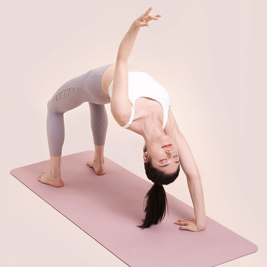 
Keep stretch mat yoga mat, entry-level two-color thickened lengthened fitness mat, anti-slip yoga jumping mat TPE 12801 classic 61cm purple/dark gray-7mm