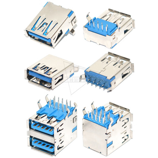 USB3.0 interface AF female socket AM male A type B socket connector 90180 degree straight plug patch straight bent foot USB3.0 female socket AF-180 degree plug-in board 11.5 short