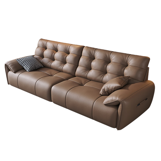 Filena sofa Italian minimalist leather sofa living room size household multi-person straight-row sofa Y739 double handrail single seat 1.2 meters [bottom perspective network + full-head layer cowhide]