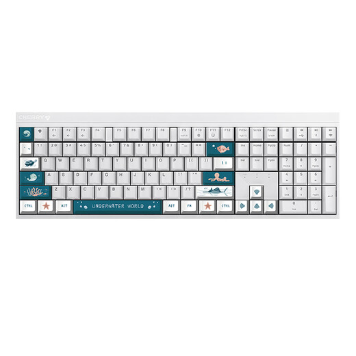 CHERRY Cherry (CHERRY)MX2.0S mechanical keyboard Wireless Bluetooth three-mode e-sports gaming keyboard Computer and office without steel plate structure Three-mode Undersea World Green axis