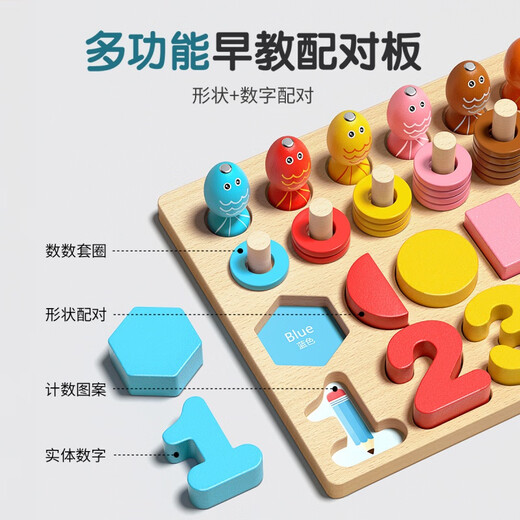 Katio Kinderblockversammlung Spielzeug 1-2-3 Jahre alt Bildung Baby Spielzeug digitale Form Karte von Jungen und Mädchen 6 [0-100] Digitale Karte [Massivholzmaterial-brandneue Verdickung-Anti-bunte Schlucken]