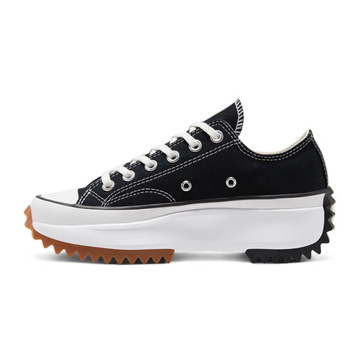 Converse Converse New Run Star Wanderung Ochsen und Frauen lässige dicke Sohle erhöhte Leinwandschuhe 168816C Schwarz und Weiß 38.5