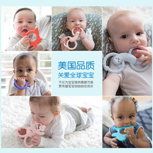 Dr. Brown baby teether, Bonnie rabbit animal teether, fun teether, full silicone, chewy teether, blue sloth