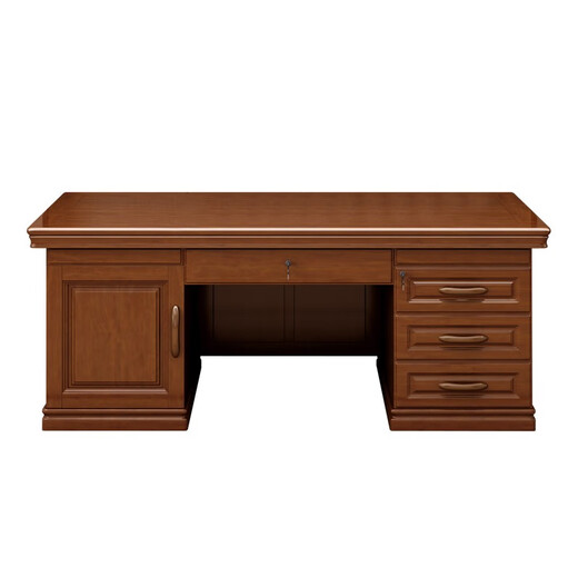 Rulan solid wood desk boss desk CEO desk and chair combination new Chinese style executive desk computer desk home writing desk 85#1.4m table (standard style)