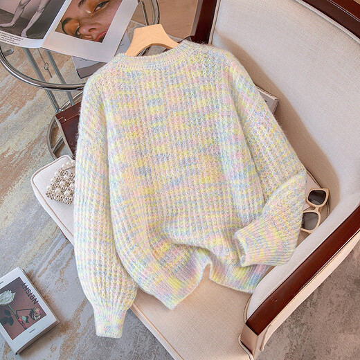 Cypress Lazy Style Round Neck Sweater 2025 Autumn New Women's Sweet Butterfly Loose Knitted Sweater