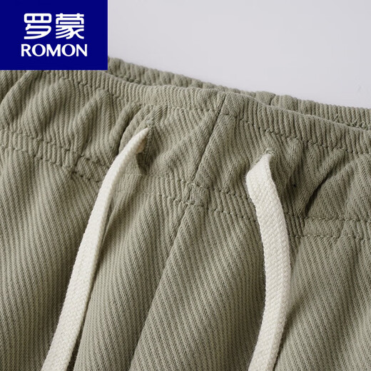 Romon (Romon) 300G Amerikaner schwerer grau-grüner Twill gerade-leges Casual Hosen für Herren Herbst Solid Color Lose Locker Sport Swathose Summer Style Green-Green L Empfohlen 105-125jin [Jin entspricht 0,5 kg]