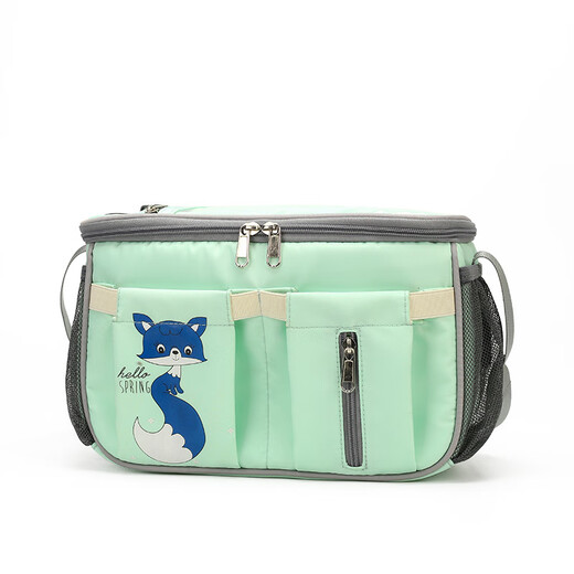 Lamu Gefei Baby Kinderwagen Hanging Bag Aufbewahrungstasche Elektroauto Hanging Bag Multifunktional großer Kapazität Mutterbeutel Baby Walking Flaschen Aufbewahrung Frisch grün
