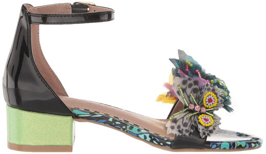 Betsey johnson unisex children's shoes Pippy high-heeled sandals black multi-color 5 older children