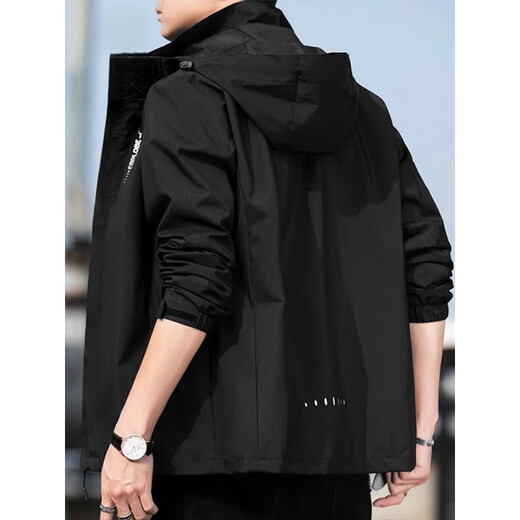 Vancl Kapuze -Casual Jacket für Männer INS2024 FRÜHR- UND AUFTER NEUER WINDFORTE MOUNTER JAHLE FÜR MEN 681 Dunkelblau Kapuze Winddicht wasserdicht 2xl