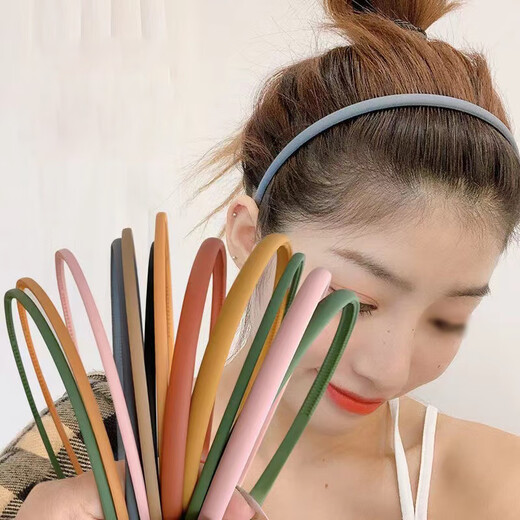 Jingji Simple Hairband Headband Invisible Face Wash Hairpin Sports Bundle Hairband New Internet Celebrity Pressed Hair Anti-Slip Hair Bundle Headband Simple Hairband Green + Black + Khaki