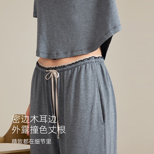 Agentmuse pajamas for women modal super soft and fashionable short-sleeved trousers for outdoor wear home clothing suit 825 Cypress Green S