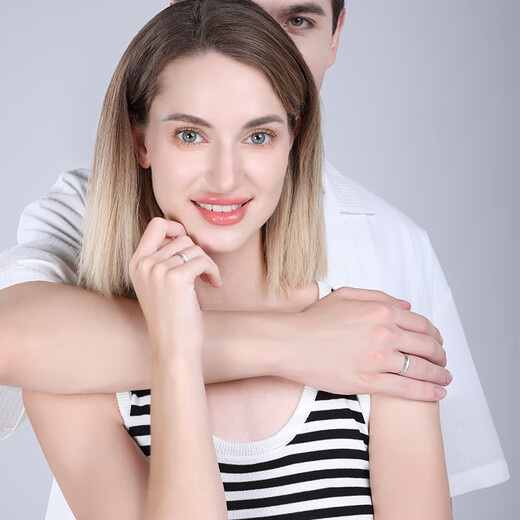 Luxury pearls in stock sparkling Le pt950 platinum pair ring couple model plain ring platinum men's proposal for marriage No. 11 3.57g