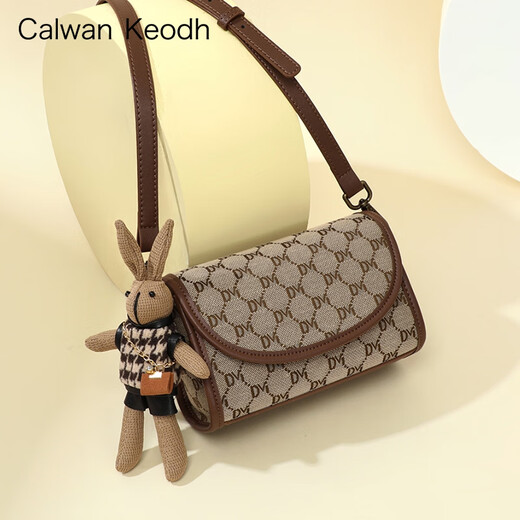 CALWAN KEODH官网包包女包新款轻奢斜挎小包单肩包生日礼物送女友老婆 【咖啡色】时尚百搭复古实用走心女生闺蜜